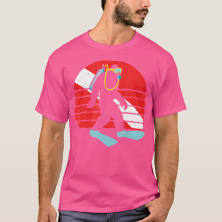 Vintage Funny Bigfoot Scuba Diving Retro Dive Flag T-Shirt