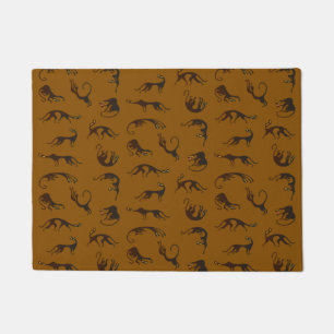 Vintage Funny Black Brown Kitten Cat Doormat