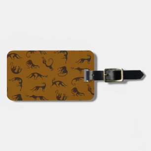 Vintage Funny Black Brown Kitten Cat Luggage Tag