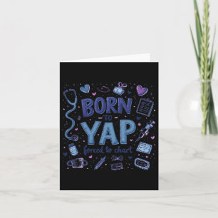 Vintage Funny Born To Yap Forced To Chart Er Nurse Card