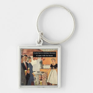 Vintage Funny Bridal Shower / House Warming Party Key Ring