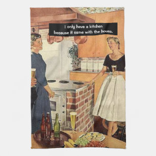Vintage Funny Bridal Shower / House Warming Party  Tea Towel