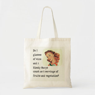 vintage funny canvas tote bag drinking