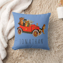 Vintage Funny Cartoon Cats Kittens in Retro Car 