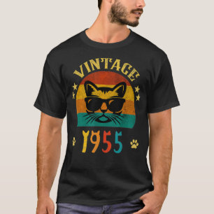 Vintage Funny Cat Birthday Gift 1955 Men Women 67 T-Shirt