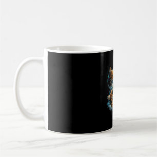 Vintage funny cat howling moon retro cats lover coffee mug
