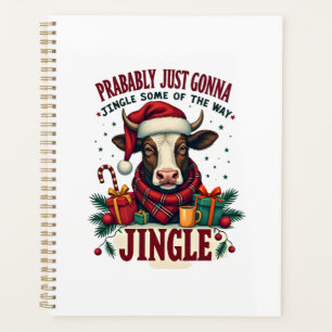 Vintage Funny Christmas Highland Cow Jingle Bell C Planner