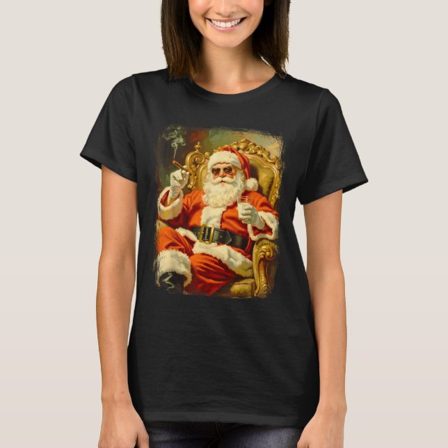 Vintage Funny Cool Big Boss Santa  T-Shirt (Front)
