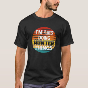 Vintage Funny Deer Hunting I'm Hunter Doing Hunter T-Shirt