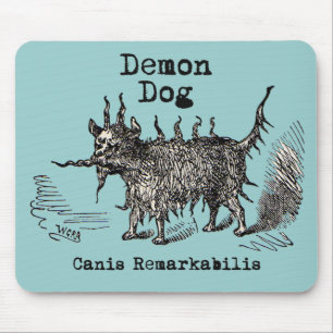 Vintage funny demon dog mouse mat