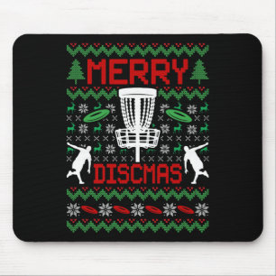 Vintage Funny Disc Golf Ugly Christmas  Mouse Mat