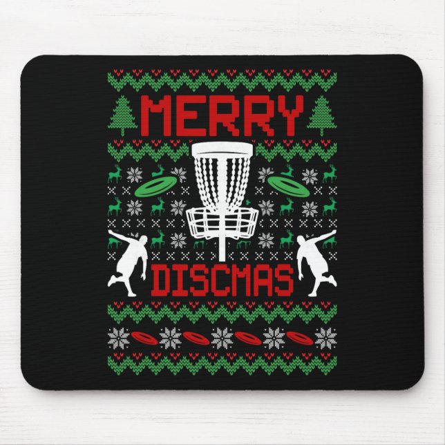 Vintage Funny Disc Golf Ugly Christmas  Mouse Mat (Front)