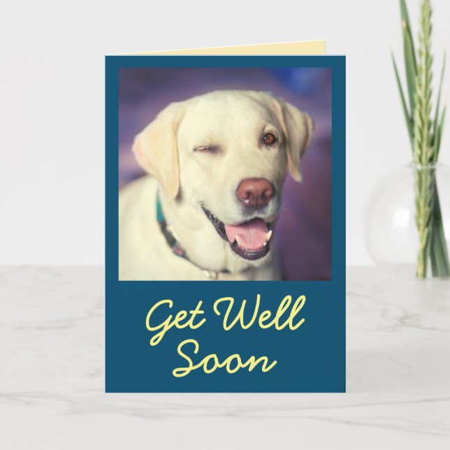 Vintage Funny Dog and Encouragement Get Well  Card (Front)