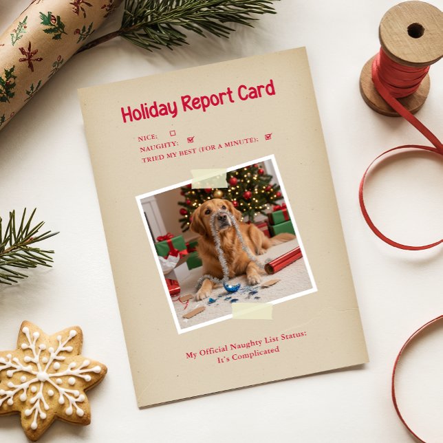 Vintage Funny Dog Saying Photo Christmas Holiday Card (Creator Uploaded)