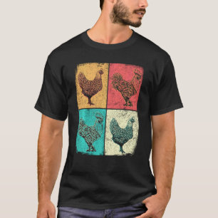 Vintage Funny Farm Chicken Lover Peasant Woman Far T-Shirt