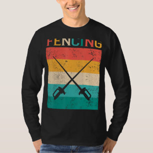 Vintage Funny Fencing Swordsman Fencing Fans Playe T-Shirt