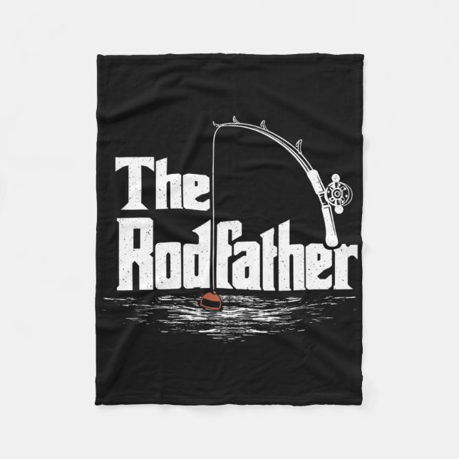 Vintage Funny Fishing - The Rodfather  Fleece Blanket (Front)