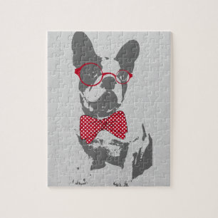Vintage Funny French Bulldog Jigsaw Puzzle
