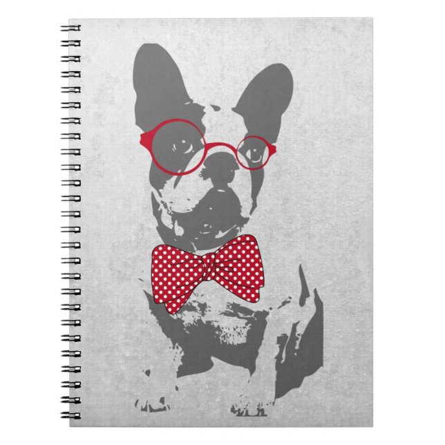 Vintage Funny French Bulldog Notebook (Front)