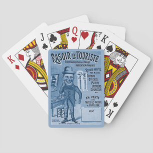 Vintage Funny French Men's Razor 1890 Ad Image Playing Cards