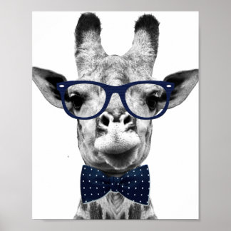 Vintage funny Giraffe Poster