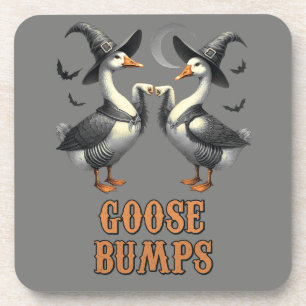 Vintage Funny Goose Bump Halloween Coaster
