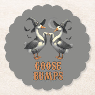 Vintage Funny Goose Bump Halloween Paper Coaster