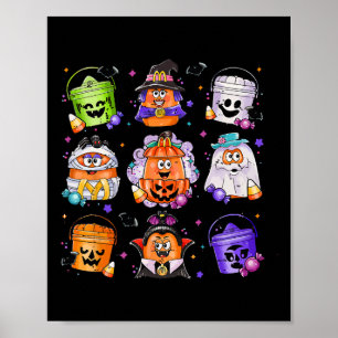 Vintage Funny Halloween Pumpkin Spooky Nuggets Chi Poster