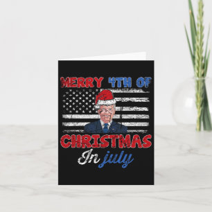 Vintage Funny Joe Biden Merry 4th Of Christmas In Card