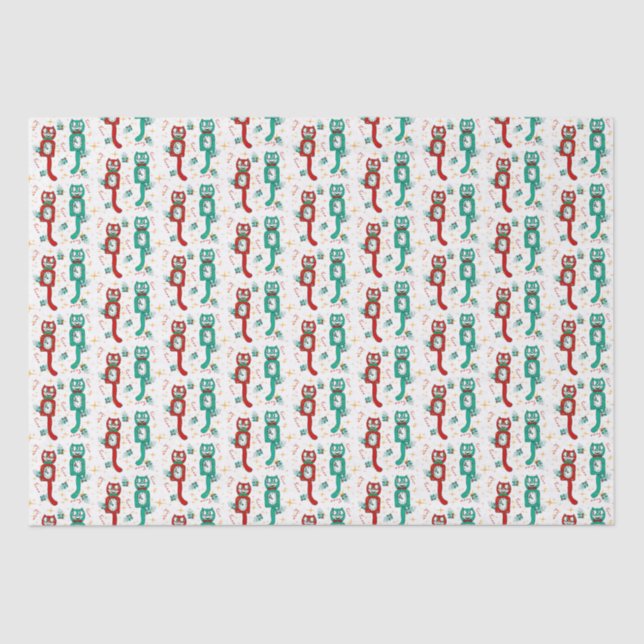 Vintage Funny Kit Kat Christmas Wrapping Paper (Front)