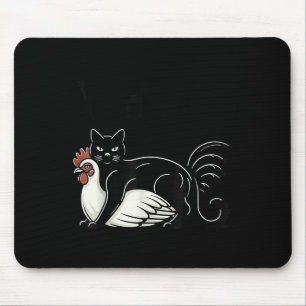 Vintage Funny Meme Cute Kitty Cat And Chicken What Mouse Mat