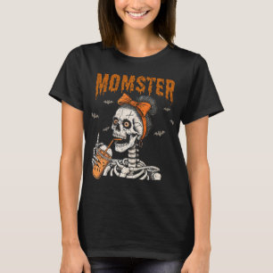 Vintage Funny Momster Skeleton Halloween T-Shirt