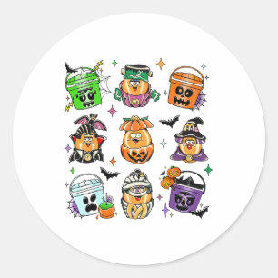 Vintage Funny Nuggets Meal Bucket Halloween Spooky Classic Round Sticker