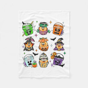Vintage Funny Nuggets Meal Bucket Halloween Spooky Fleece Blanket