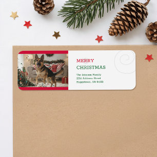 Vintage Funny Pet Photo Christmas Return Address