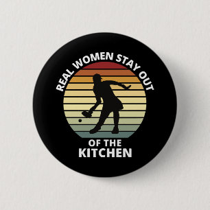 Vintage Funny Pickleball Women 6 Cm Round Badge