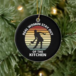 Vintage Funny Pickleball Women Ceramic Tree Decoration