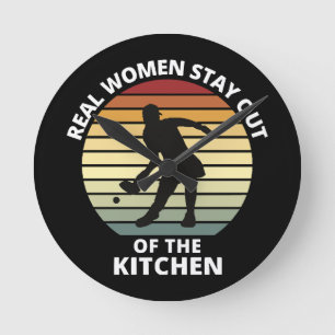 Vintage Funny Pickleball Women Round Clock