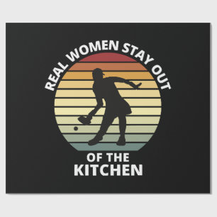 Vintage Funny Pickleball Women Wrapping Paper