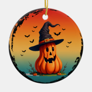 vintage funny pumpkin fall autumn season ceramic tree decoration