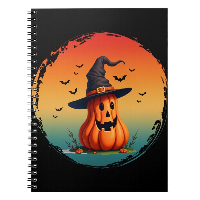 vintage funny pumpkin fall autumn season notebook (Front)