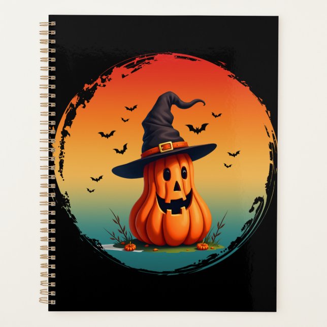 vintage funny pumpkin fall autumn season planner (Front)