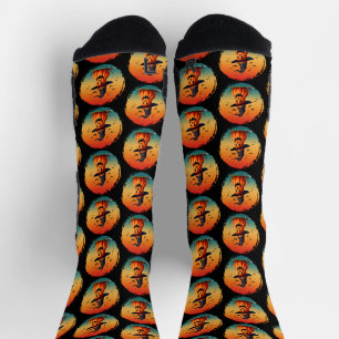 vintage funny pumpkin fall autumn season socks
