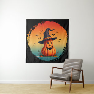 vintage funny pumpkin fall autumn season tapestry