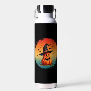 vintage funny pumpkin fall autumn season water bottle