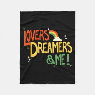 Vintage Funny Quote Lovers Dreamers And Me Retro G Fleece Blanket