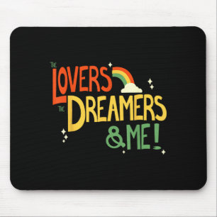 Vintage Funny Quote Lovers Dreamers And Me Retro G Mouse Mat