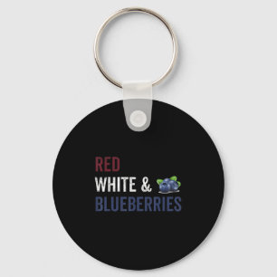 Vintage Funny Red, White And Blueberries Patriot Key Ring