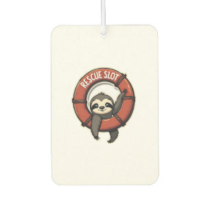 Vintage Funny Rescue Sloth Retro Humor Design 2 Car Air Freshener