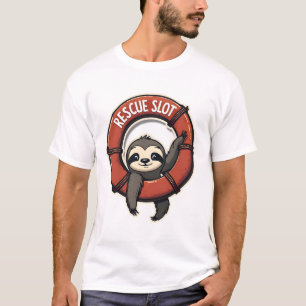 Vintage Funny Rescue Sloth Retro Humor Design 2 T-Shirt